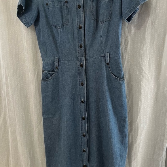 Robbie Bee Light Blue Denim Shirt Dress - Picture 1 of 9
